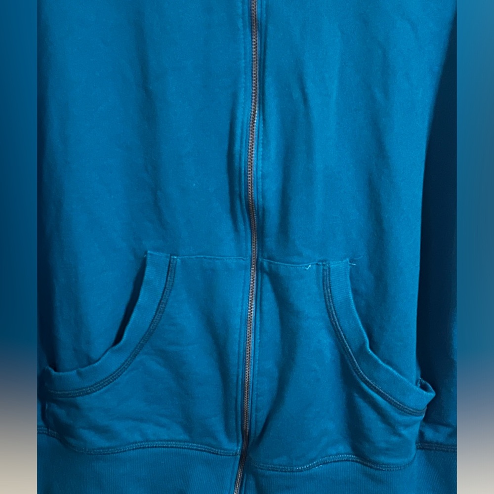 Columbia Dark Teal Zippered Hoodie Plus Size 2X Fall Winter Outdoor Pockets - Picture 3 of 7